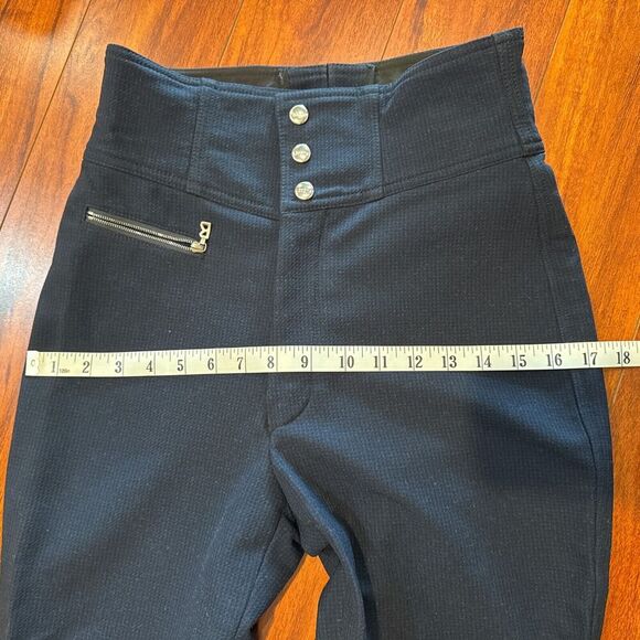 Bogner Lot Vintage Ski Stirrup Pants Two Pairs Blue Pattern and Black Gold Women - Picture 10 of 14